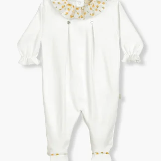Babygrow em Algodão Gola Folho para Bebé Laranjas - Pérola