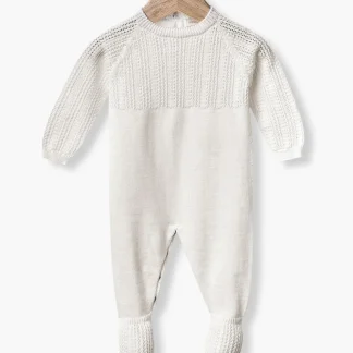 Babygrow em Malha de Algodão Orgânico para Bebé - Pérola