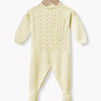 Babygrow em Malha de Algodão Orgânico para Bebé - Amarelo