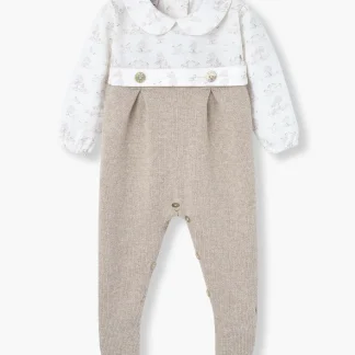 Babygrow Malha de Algodão e Caxemira Toile de Jouy Bebé - Bege