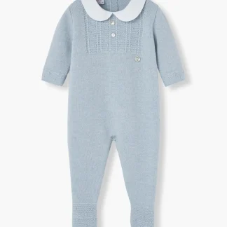 Babygrow em Malha com Gola para Bebé Menino - Azul