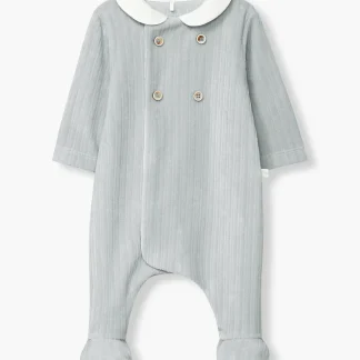 Babygrow em Veludo Canelado com Gola Bebé Menino - Azul