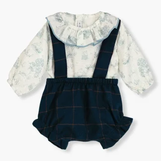 Conjunto em Malha e Algodão para Bebé Toile de Jouy 2pc
