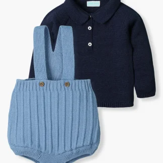 Fofo com Camisola de Malha Bebé Menino 2pc - Azul Marinho