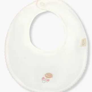 Babete em Algodão Guizo para Bebé Menina - Pérola e Rosa