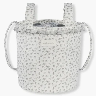 Bolsa Bucket Pasito a Pasito Little Bloom Flowers - Cinza