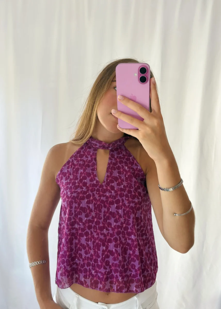 Top Estampado com Abertura Frontal - Image 8