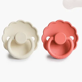Frigg Daisy 2 Chupetas Cream/Poppy Silicone Redonda