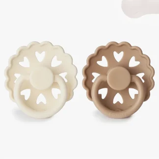 Frigg Fairytale 2 Chupetas Pérola/Bege Silicone Redonda
