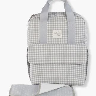 Walking Mum Mochila de Maternidade I Love Vichy - Cinza