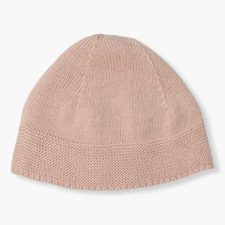Gorro Malha de Algodão Orgânico Bebé Menina - Rosa Velho