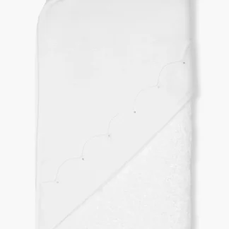 Toalha Banho Algodão Piquet Ondulado Bebé - Branco e Verde