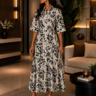 VESRTID CAMISEIRO LINHO FLORAL