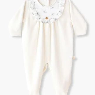 Babygrow em Veludo para Bebé Coelhos - Pérola