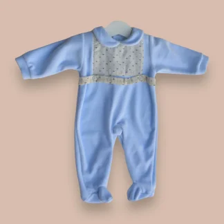 Babygrow veludo azul bebé