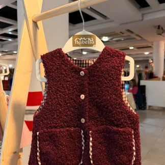 Colete teddy Bordeaux