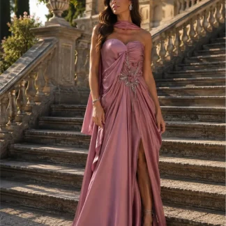 VESTIDO ROSA VELHO BRILHANTE