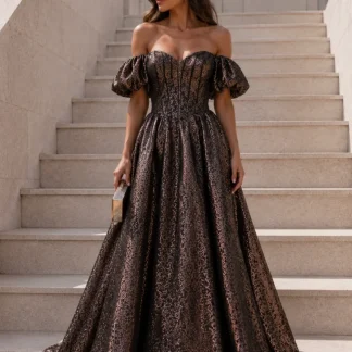 VESTIDO CASTANHO LONGO