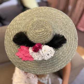 TOUCADO CINZA COM PRETO BRANCO E ROSA