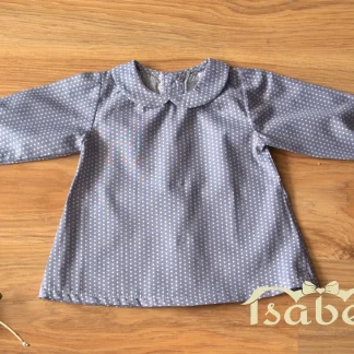 Camisa pintas gola peter pan