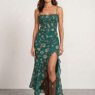 Vestido floral con abertura lateral