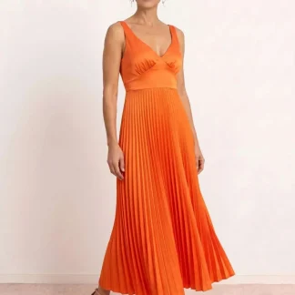 Vestido midi plisado vesta