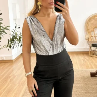 Body Lantejoulas Silver