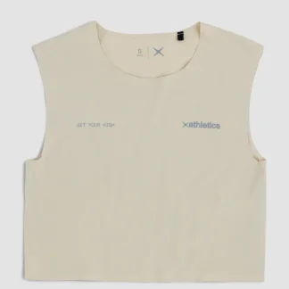 BEIGE WASHED TRAIN WOMAN TANK TOP