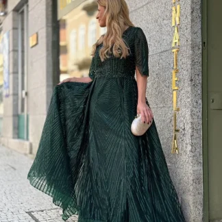 VESTIDO VERDE LANTEJOULAS